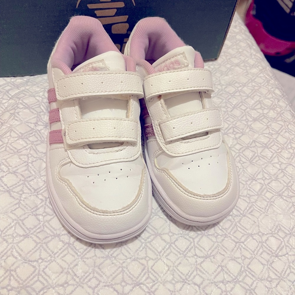 Adidas color white with pink size 10